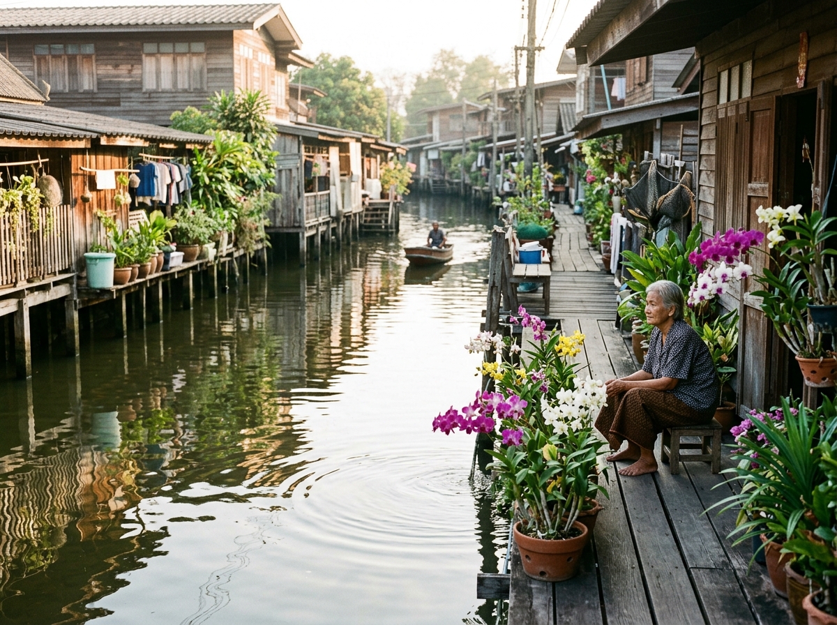 Quiet Morning Along the Khlong · Old Bangkok