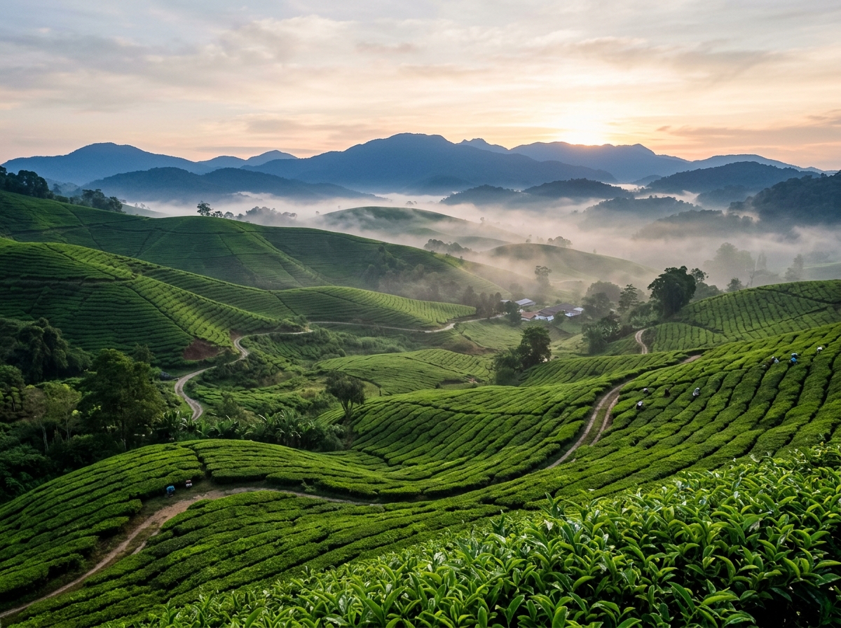 Morning Mist Over Tea Terraces · Cameron Highlands